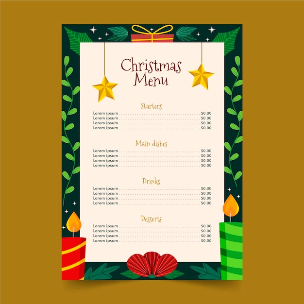 Christmas special menu template