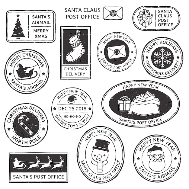 Vector christmas stamp