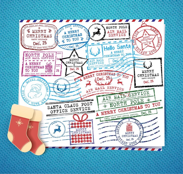 クリスマス切手セットイラスト