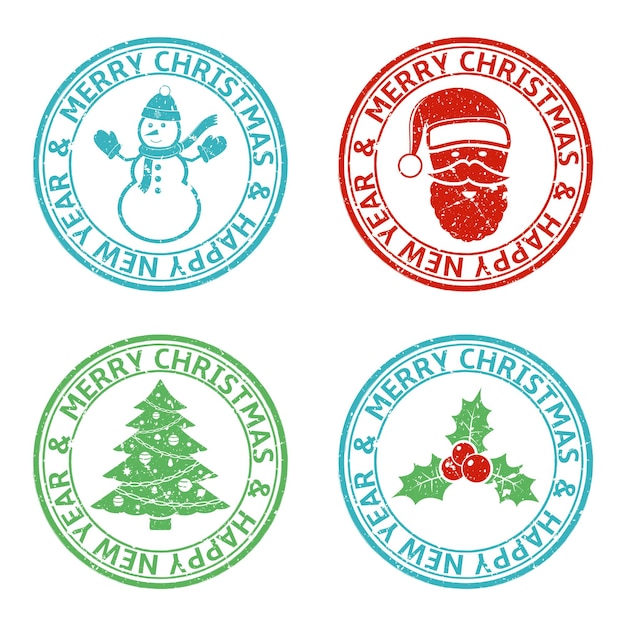 Vector christmas stamps