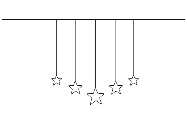 クリスマス・スター (Christmas Star) は単一の輪郭画と星ベクトルのアイコンを連続して描いた1行の絵である