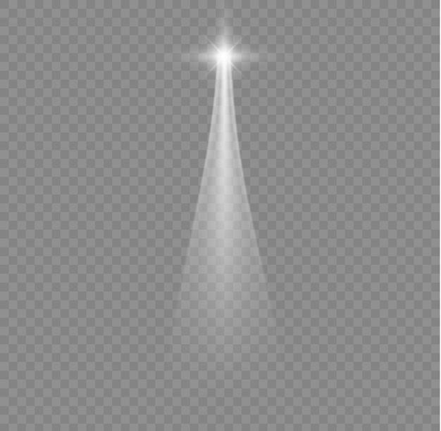 スポット ライトとクリスマスの星白く輝く特別な光効果レイ スパーク デザイン ベクトル