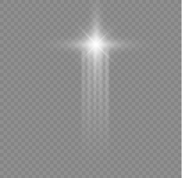 Рождественская звезда с прожектором светящийся белый сверкающий специальный световой эффект ray spark design vector