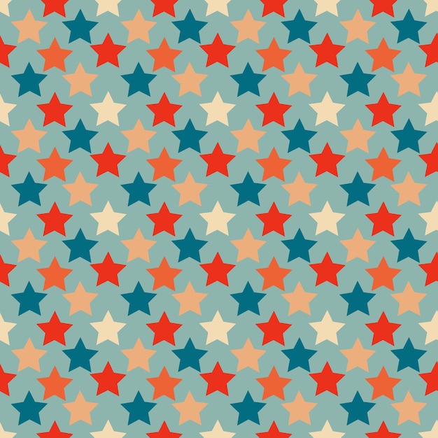 Christmas stars seamless pattern Vintage retro pattern with stars