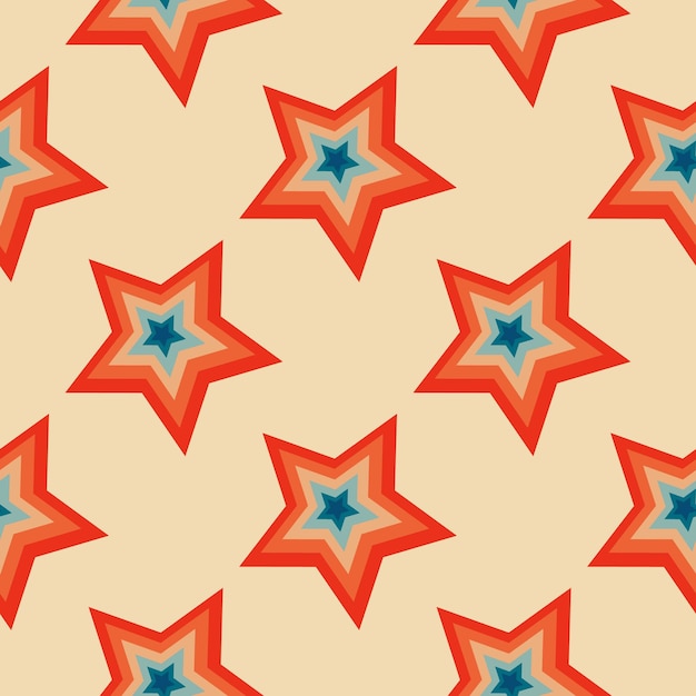 Christmas stars seamless pattern Vintage retro pattern with stars