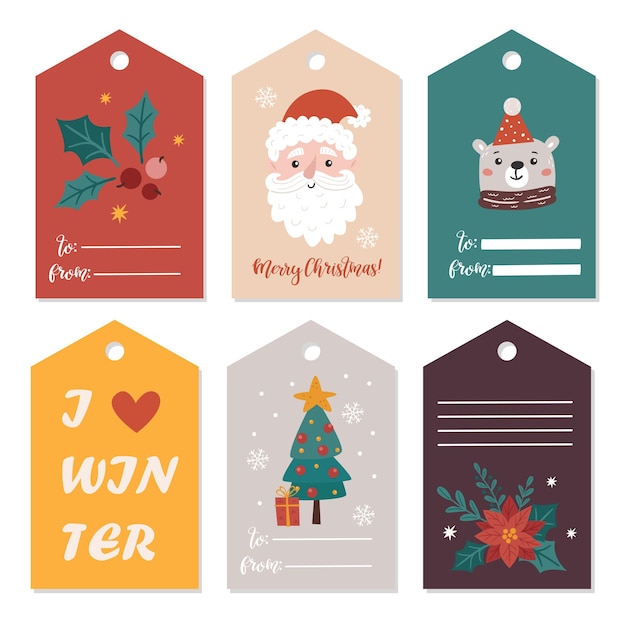 christmas stickers collection for gift tags