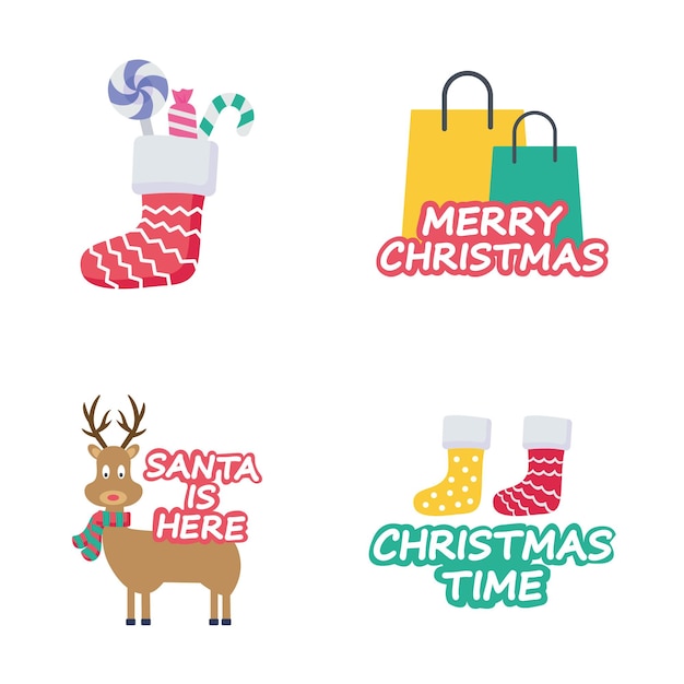 Vector christmas stickers