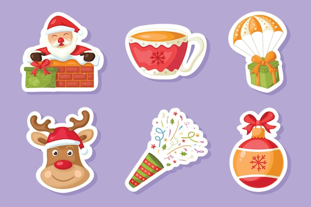 Vector christmas stickers