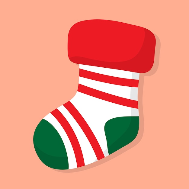 Christmas stockings socks Stickers clipart for Christmas White with red stripes Vector illustration Design for Christmas decorations gifts cards decor