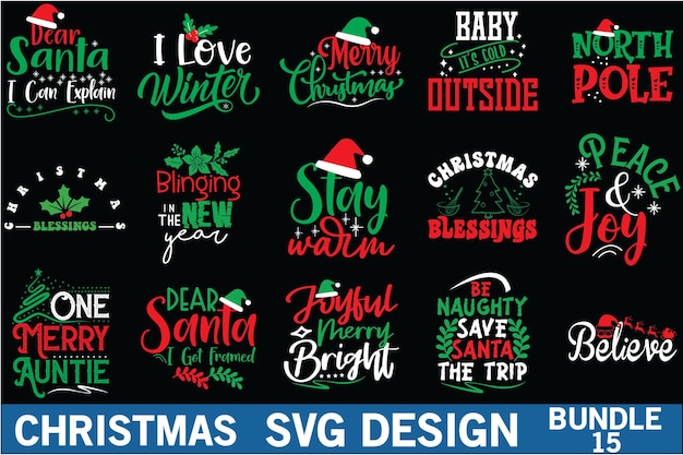 Vector christmas svg design bundle