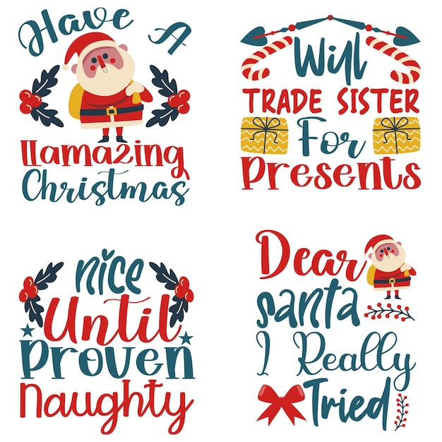 Vettore natale svg citazioni tipografia design