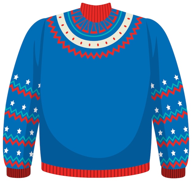 Christmas sweater in cartoon style isolated