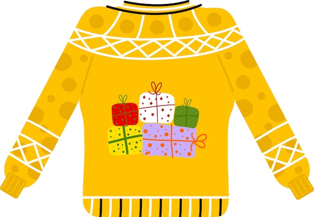 クリスマス セーター ガーランド フラグ ラベル バブル リボンとステッカー メリー クリスマスの装飾的なアイコンのコレクション