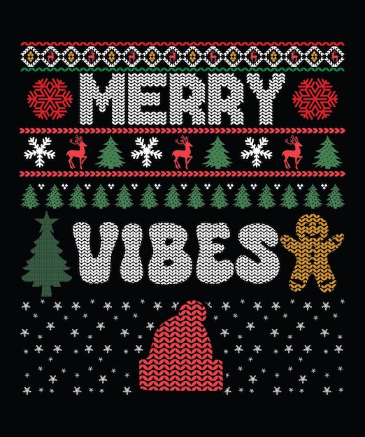 Vector christmas sweater jumper tshirt