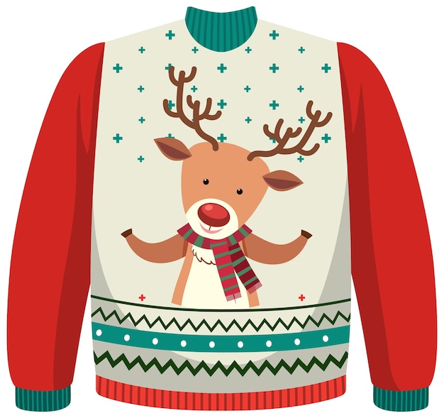 Christmas sweater with reindeer pattern