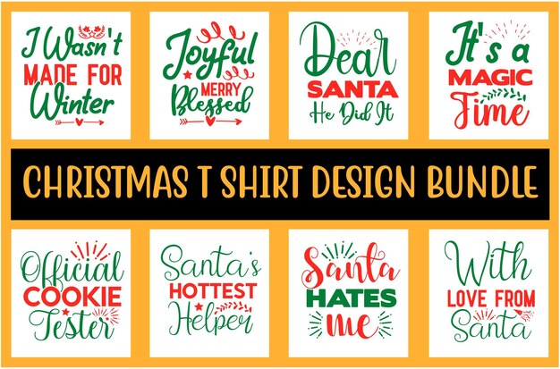 Christmas t shirt design bundle