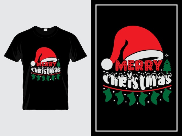 クリスマスTシャツデザインベクトル メリークリスマス引用