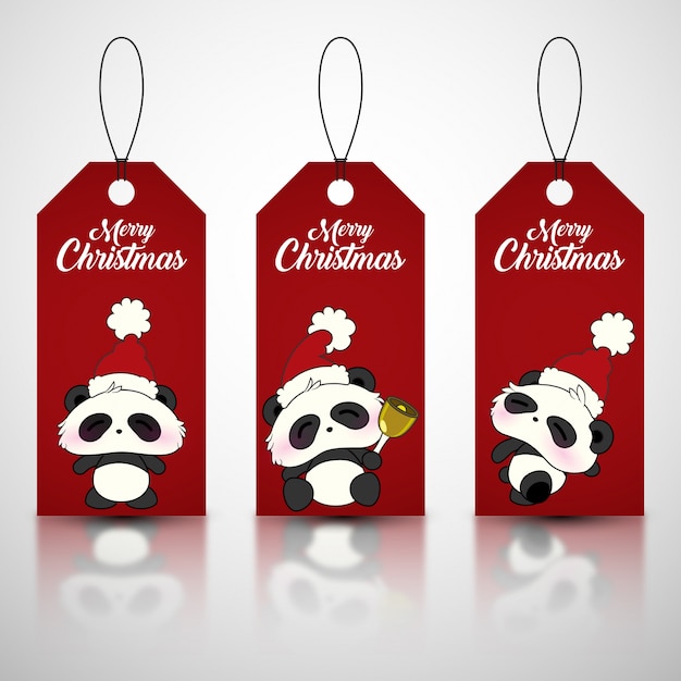 Christmas tag panda