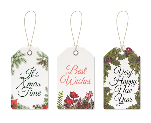 Vector christmas tags illustration