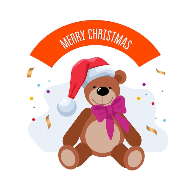 Premium Vector | Christmas teddy bear gift toy teddy bear vector