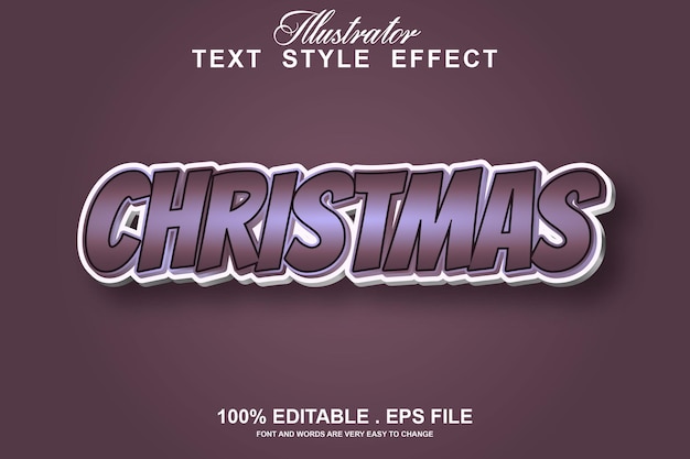 Christmas text effect editable