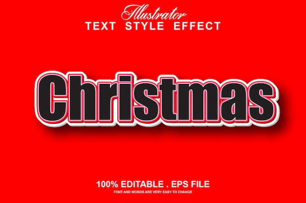 Christmas text effect editable