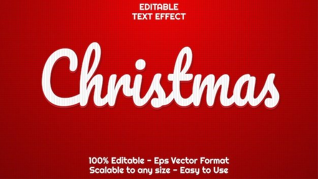 Vector christmas text effect simple style editable text effect