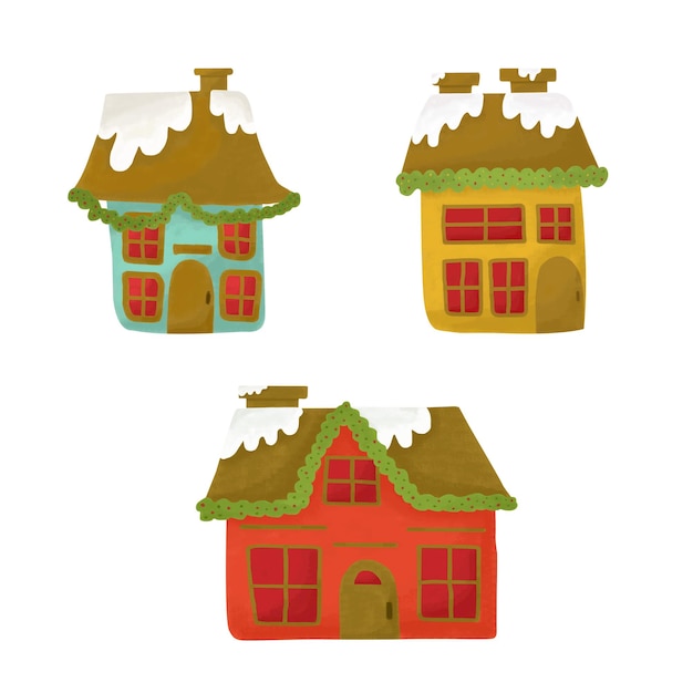 Christmas theme vector illustration design set