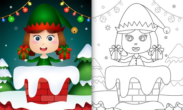 Christmas themed coloring page