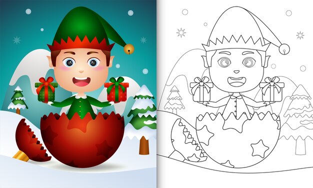 Christmas themed coloring page