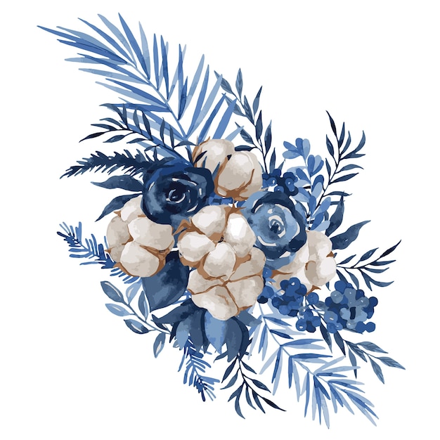 Vector christmas themed floral decoration