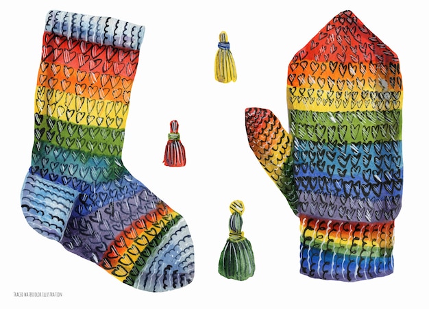 ベクトル クリスマスをテーマにした編み物