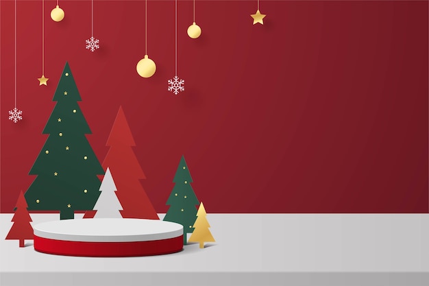 Vector christmas themed podium illustration