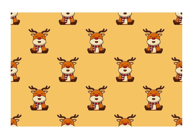 Christmas themed reindeer seamless pattern vector illustration design