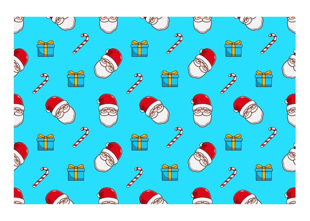 Christmas themed Santa Claus seamless pattern vector illustration design