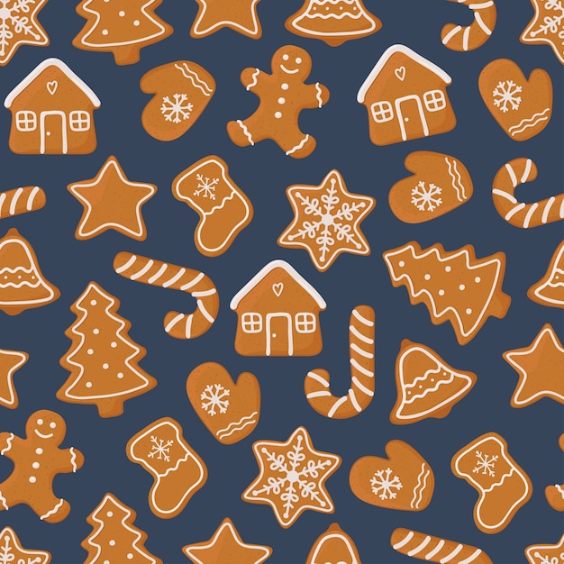 Vector christmas themed seamless pattern