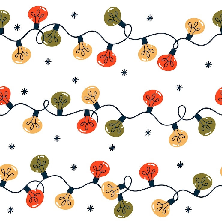 Vector christmas themed seamless pattern