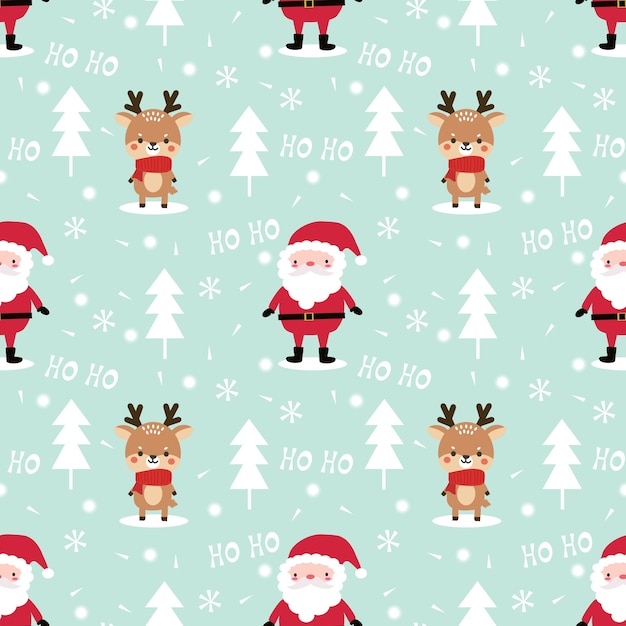 Christmas themed seamless pattern