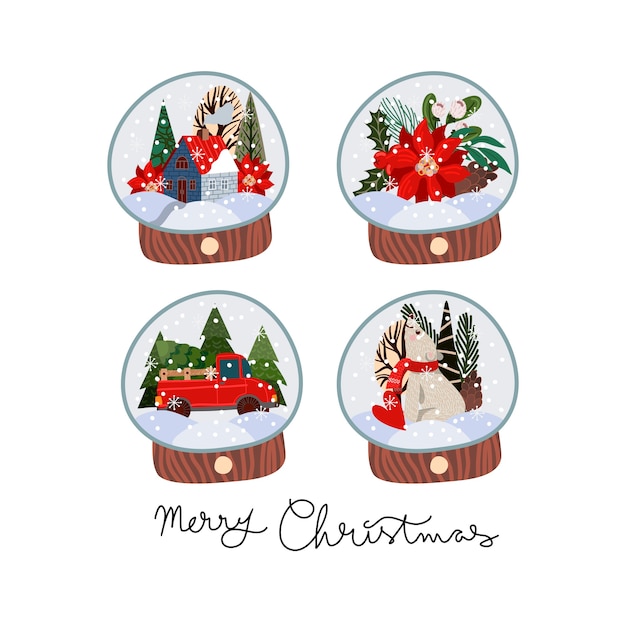 Christmas themed snowglobes