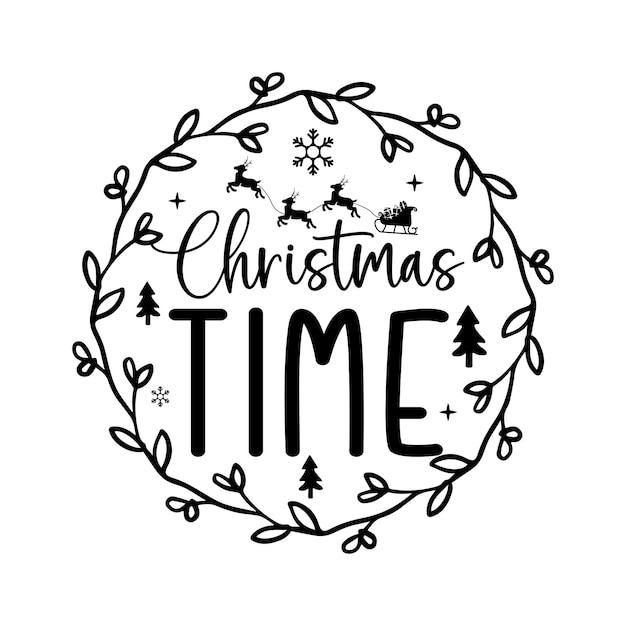 Christmas time round sign