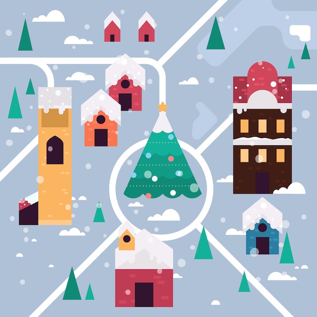 Christmas town background