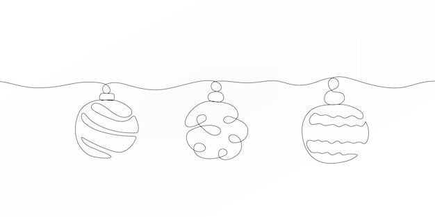 クリスマスのおもちゃの線のスタイルの図