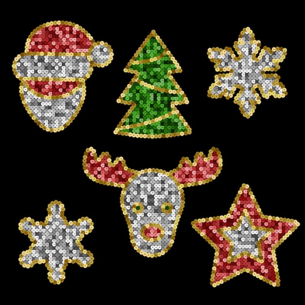 Набор новогодних игрушек из коллекции Sequins Patch