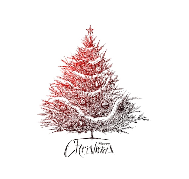 Christmas tree background, vector illustration.
