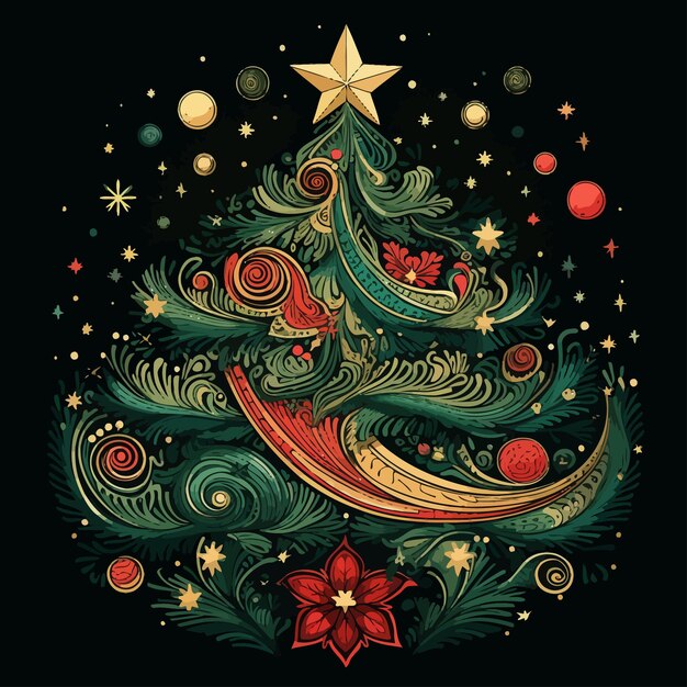 Vector christmas_tree_background_vector