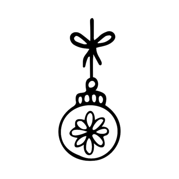 Christmas tree ball in the style of a doodle