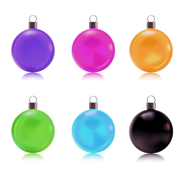 Vector christmas tree balls home decoration vector decor
