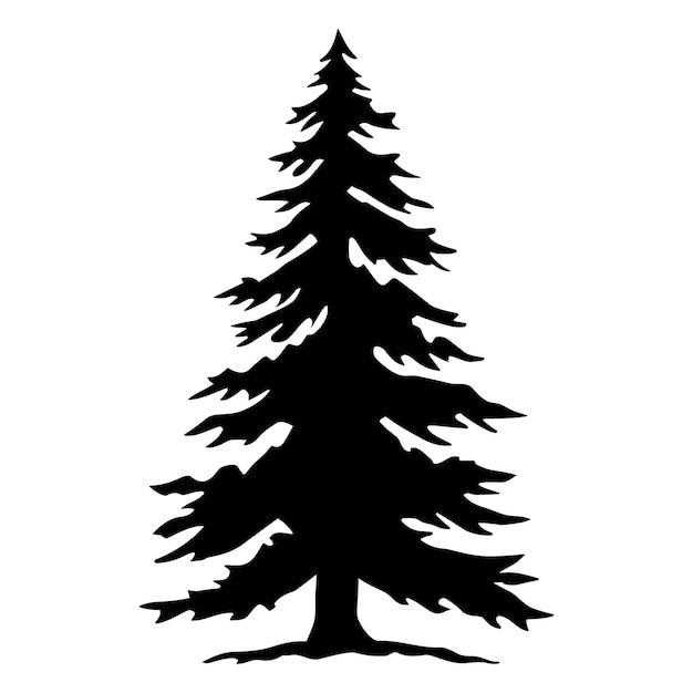 クリスマスツリーの黒と白のシンボル