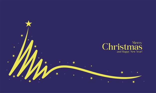 最小限のラインアートでクリスマスツリーのバックグラウンドデザイン