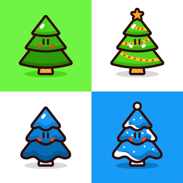 Christmas tree cartoon vector illustration